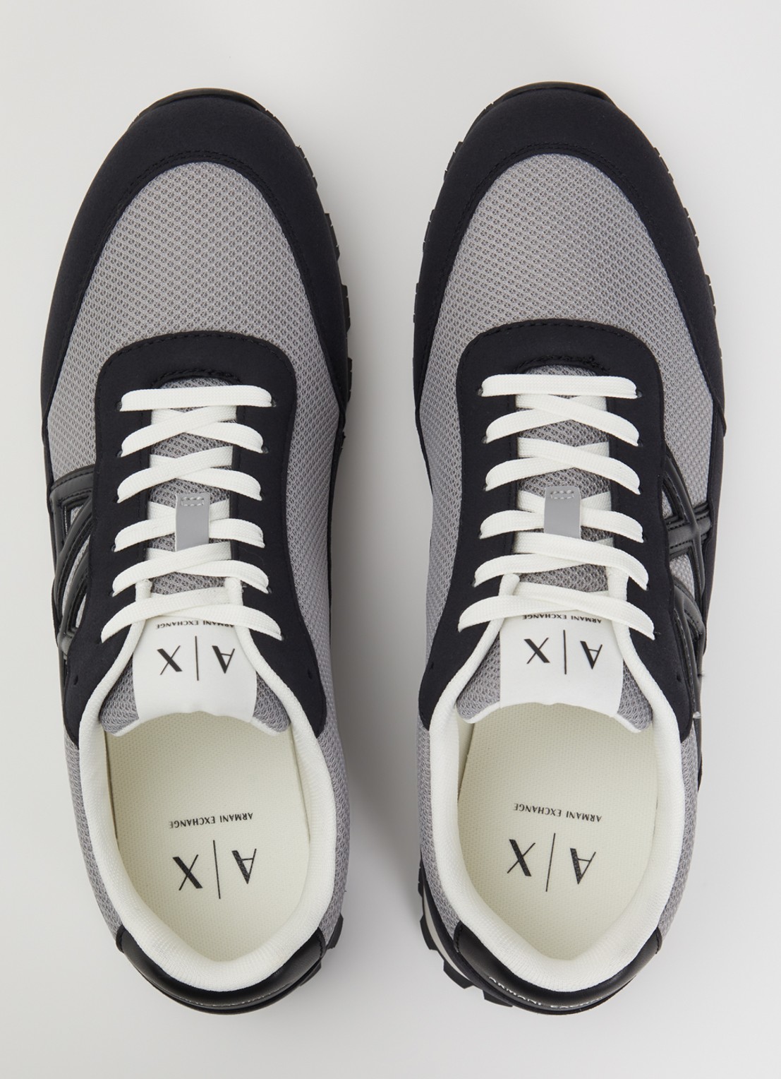 Armani Sneaker met mesh details en logo - detail 2 middengrijs