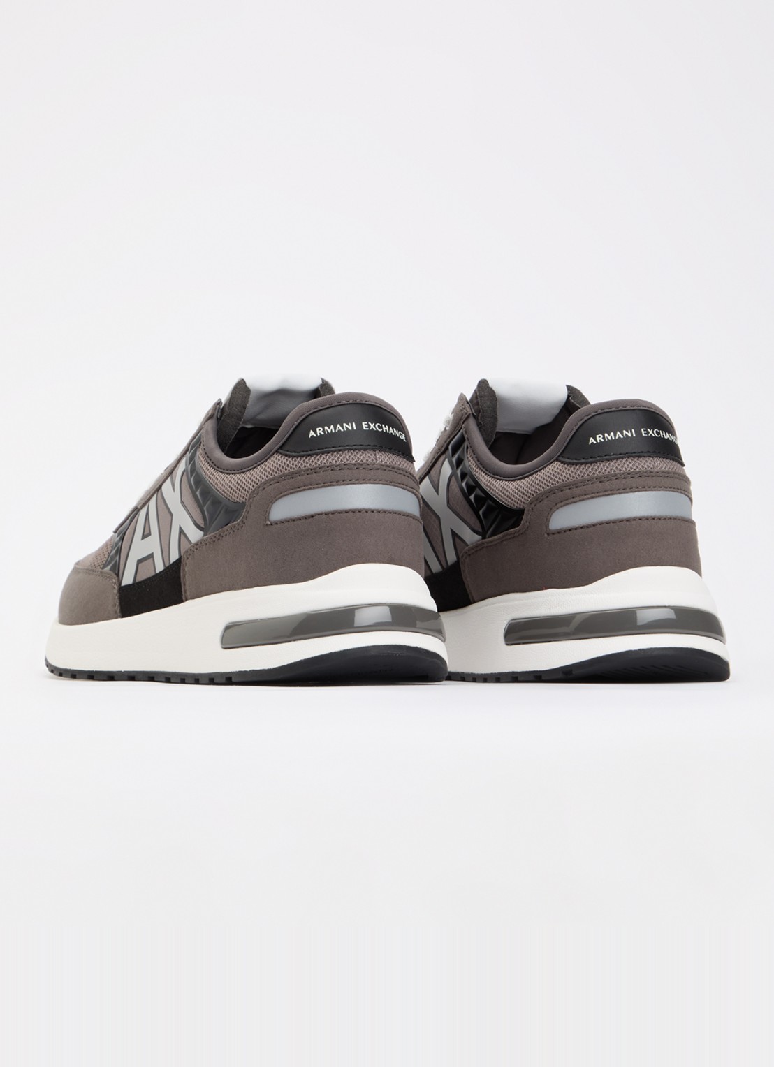 Armani Sneaker met mesh details - achterkant 2 donkergrijs