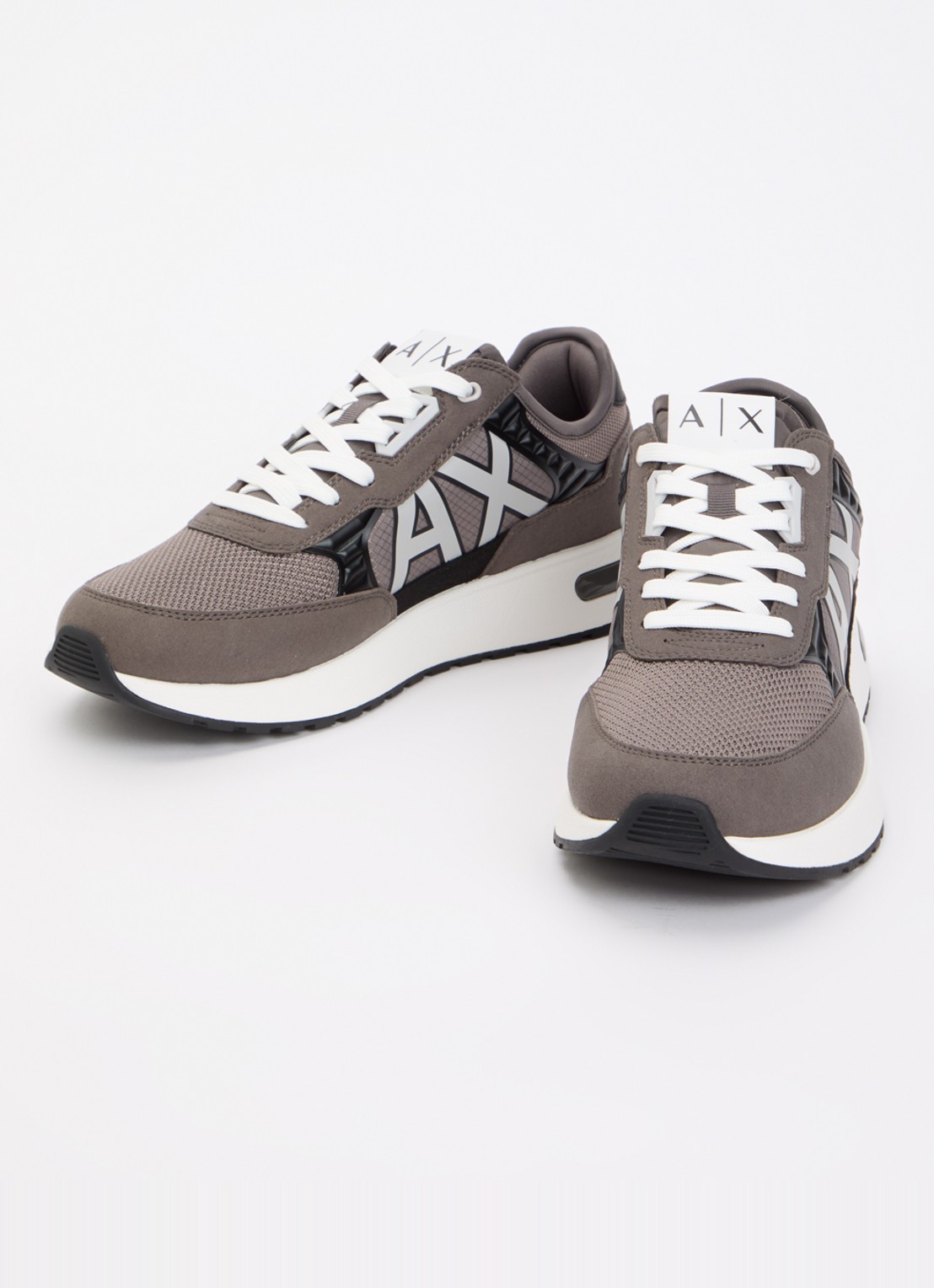 Armani Sneaker met mesh details - detail 3 donkergrijs