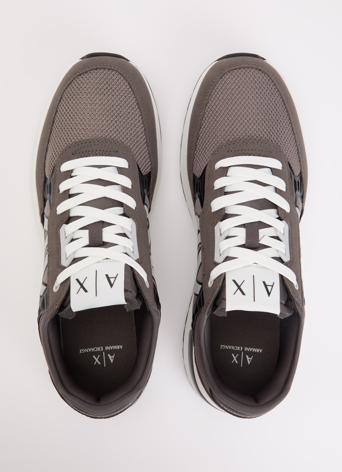 Armani Sneaker met mesh details - detail 4 donkergrijs