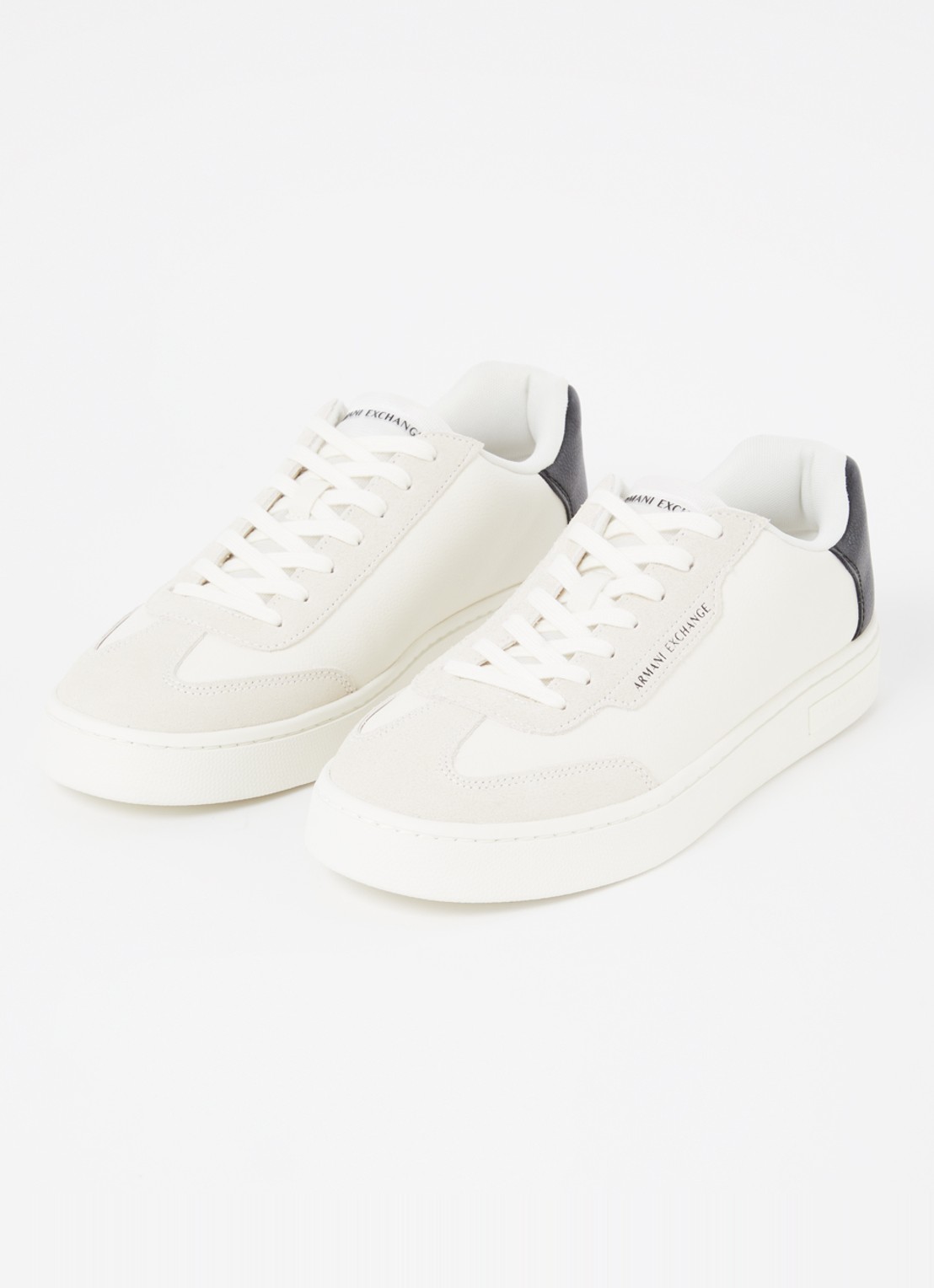 Armani Sneaker met suède details en logo - detail zwart