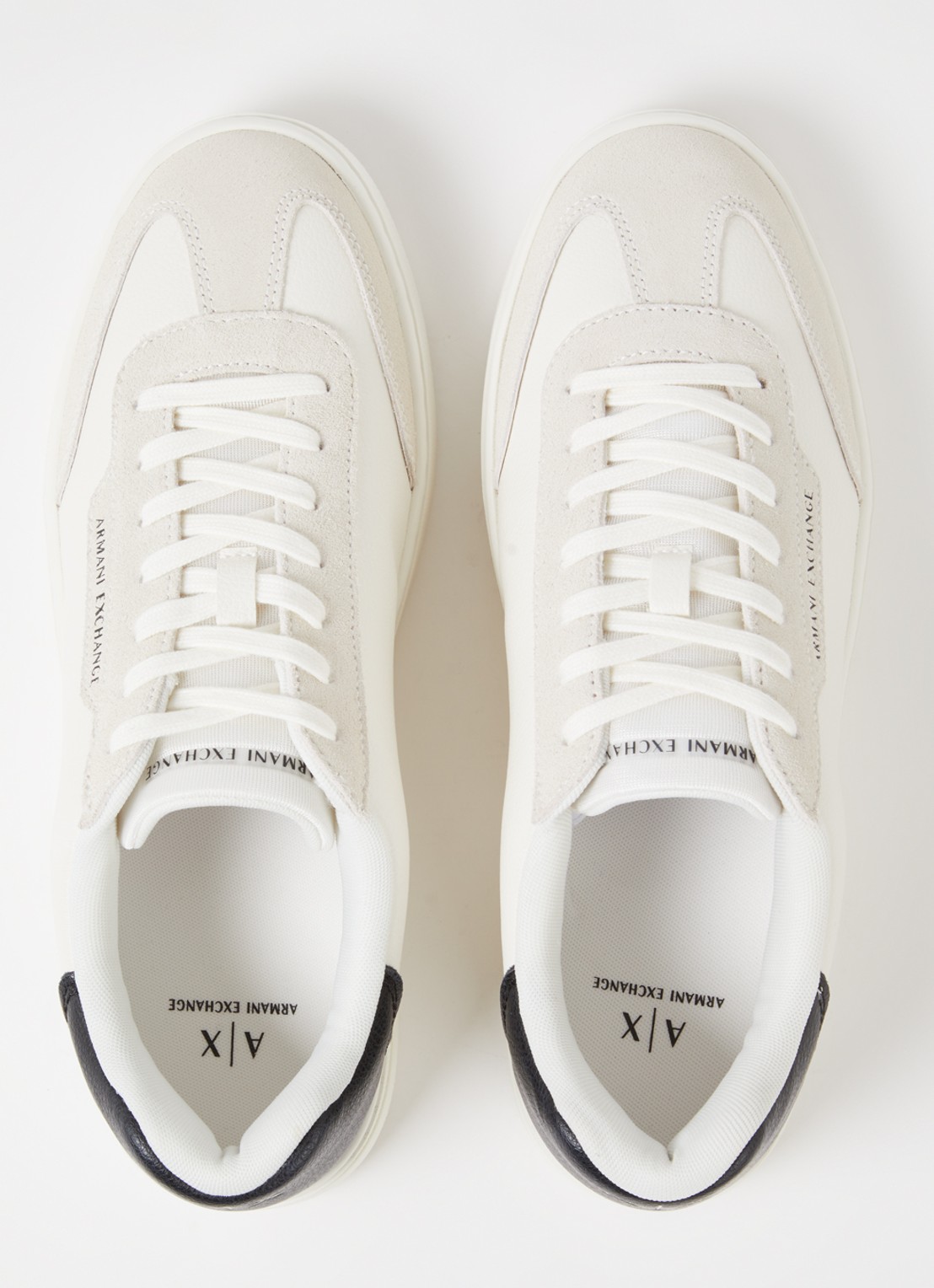 Armani Sneaker met suède details en logo - detail 2 zwart