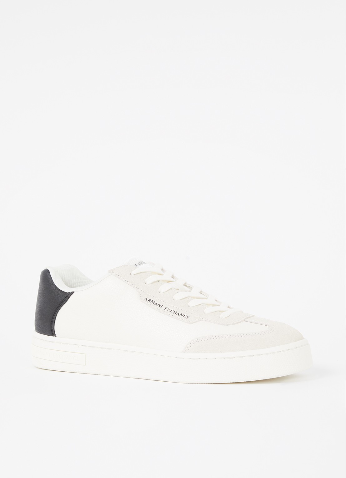 Armani Sneaker met suède details en logo - voorkant 4 zwart