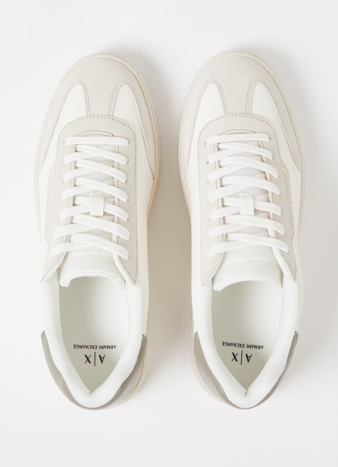 Armani Sneaker met suède details en logo - detail 2 beige