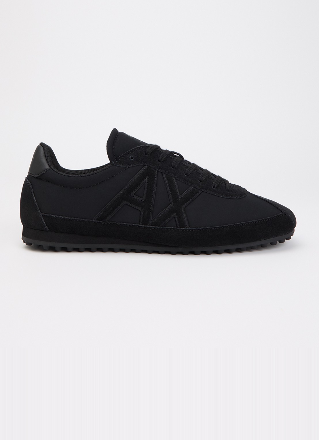 Armani Sneaker met suède details en logo - voorkant 5 zwart