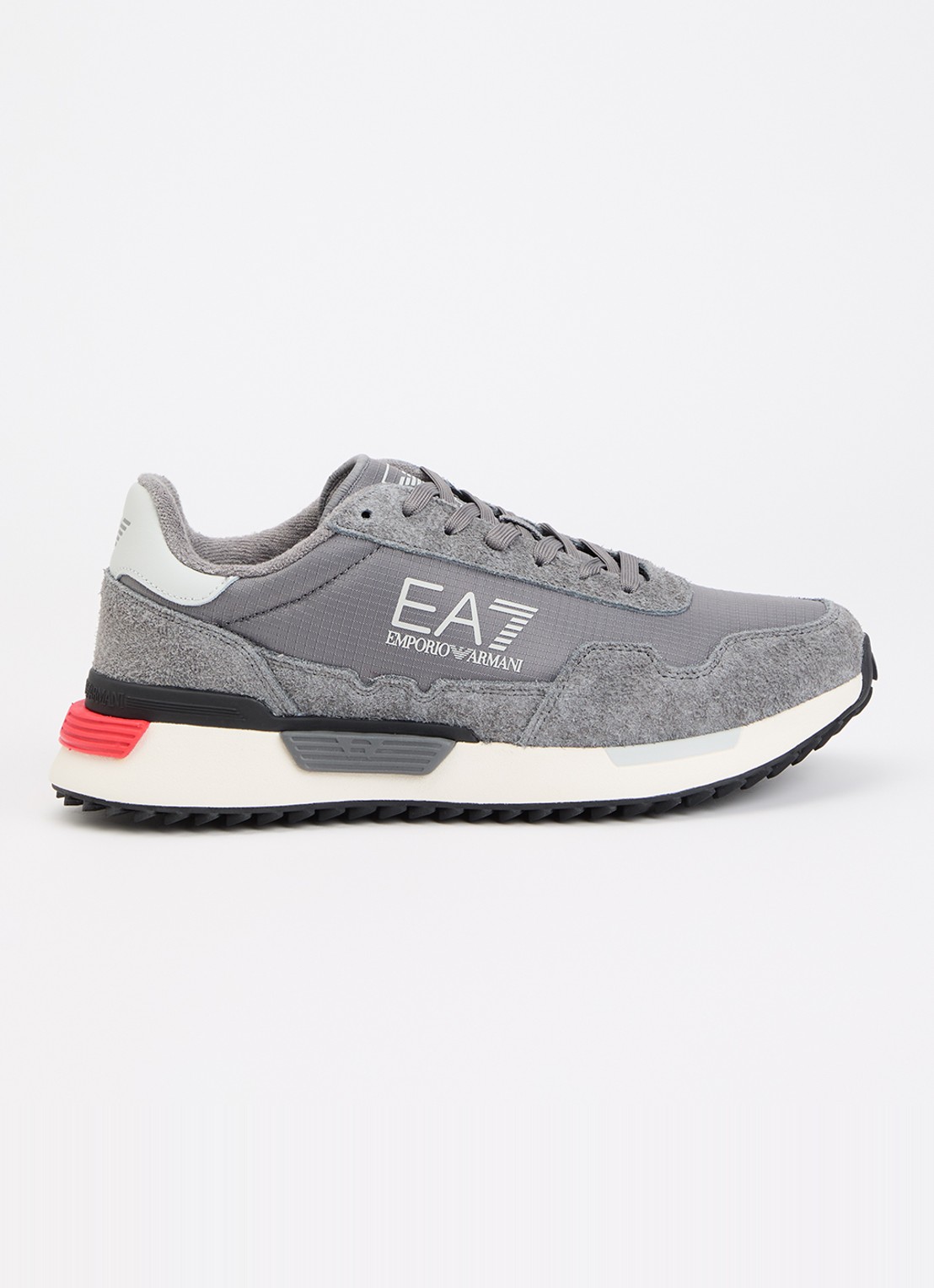 Armani Sneaker suède details en logo - voorkant 5 grijs