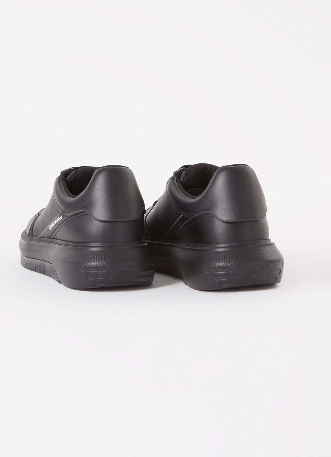 Armani Sneaker van leer met logo - detail 2 zwart