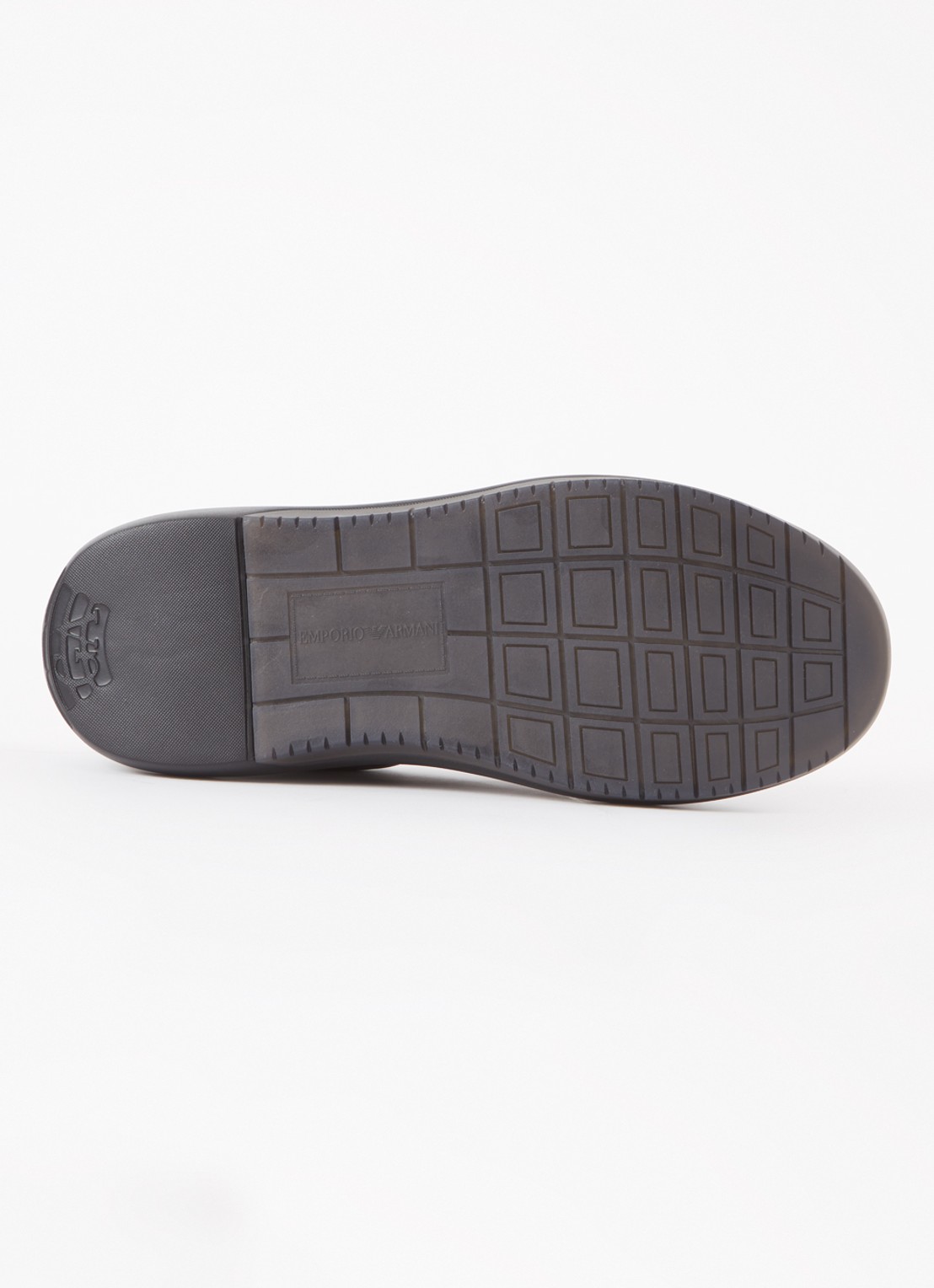 Armani Sneaker van leer met logo - detail 4 zwart