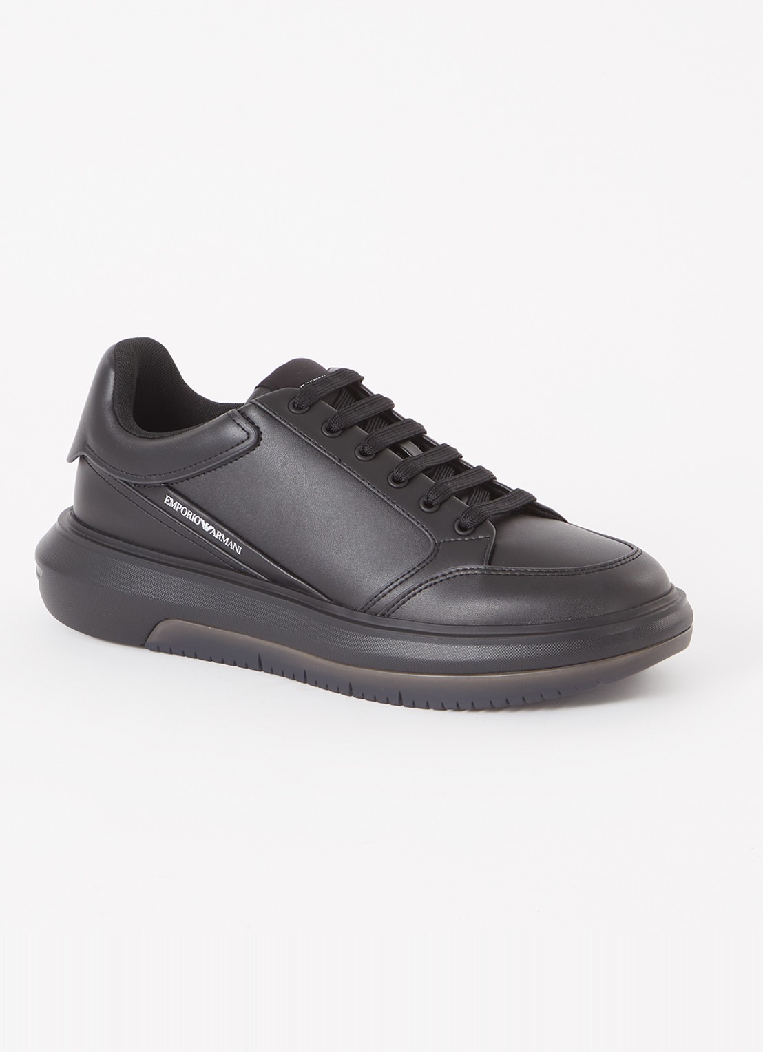 Armani Sneaker van leer met logo - voorkant 5 zwart