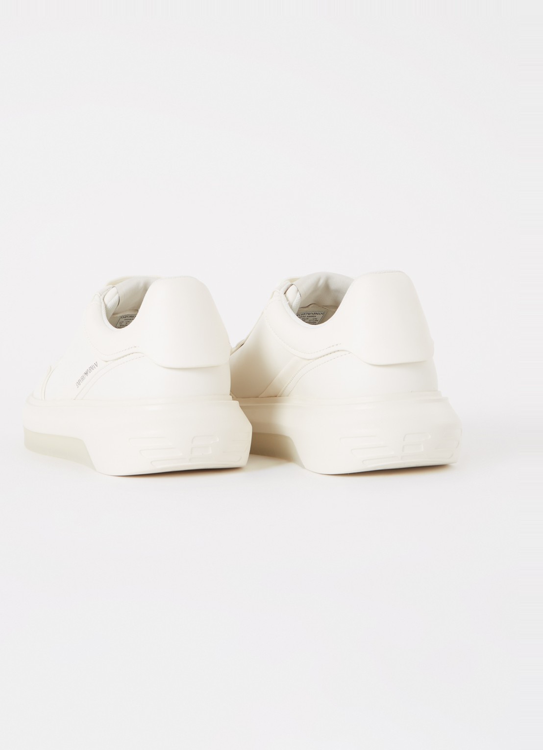 Armani Sneaker van leer met logo - detail 3 wit