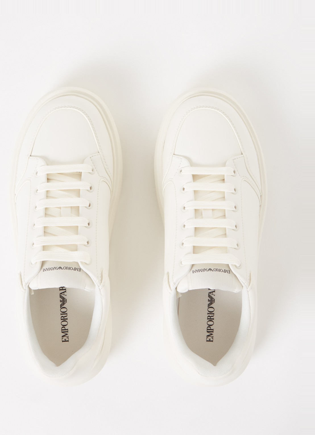 Armani Sneaker van leer met logo - detail 4 wit
