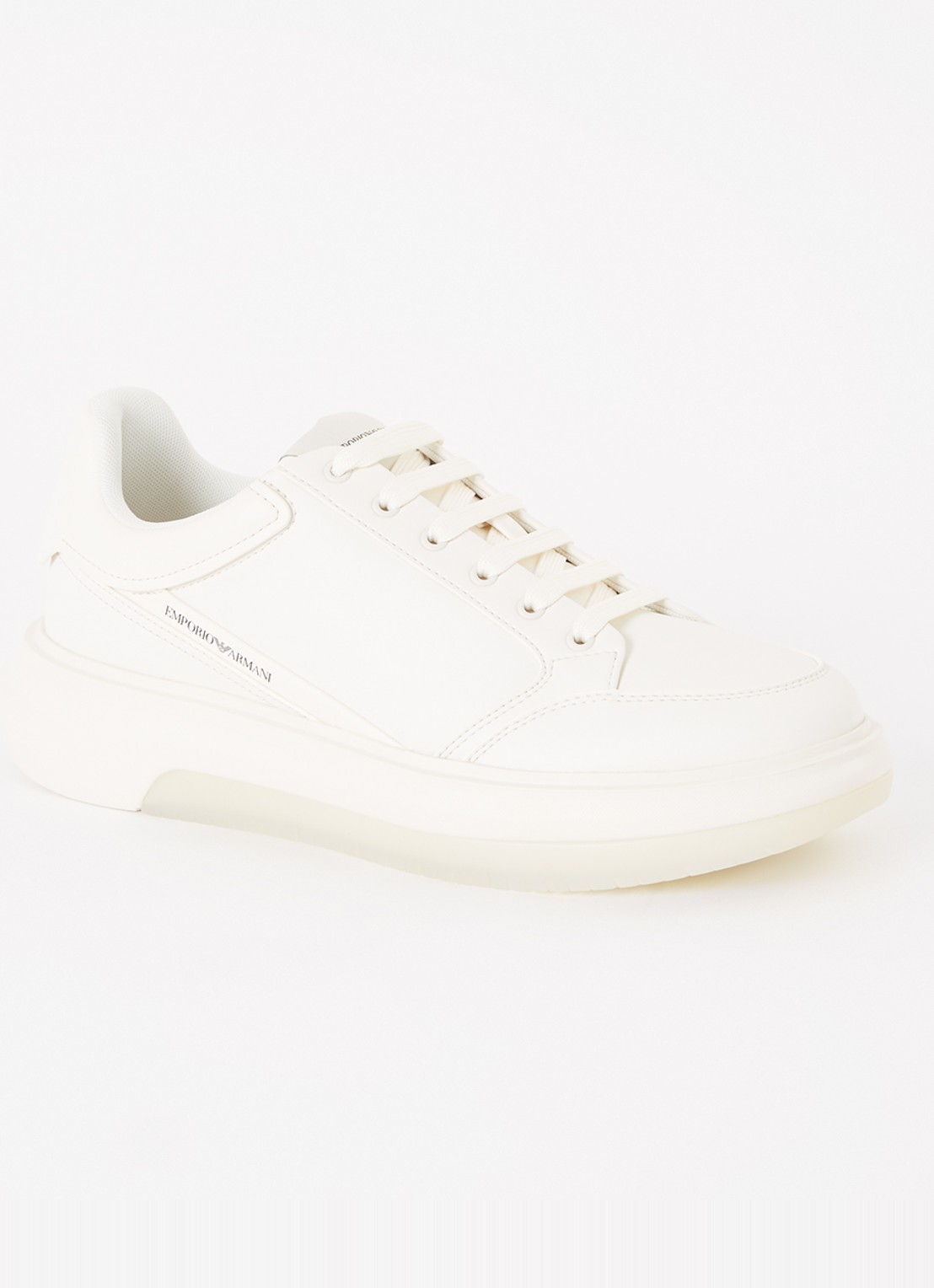 Armani Sneaker van leer met logo - voorkant wit