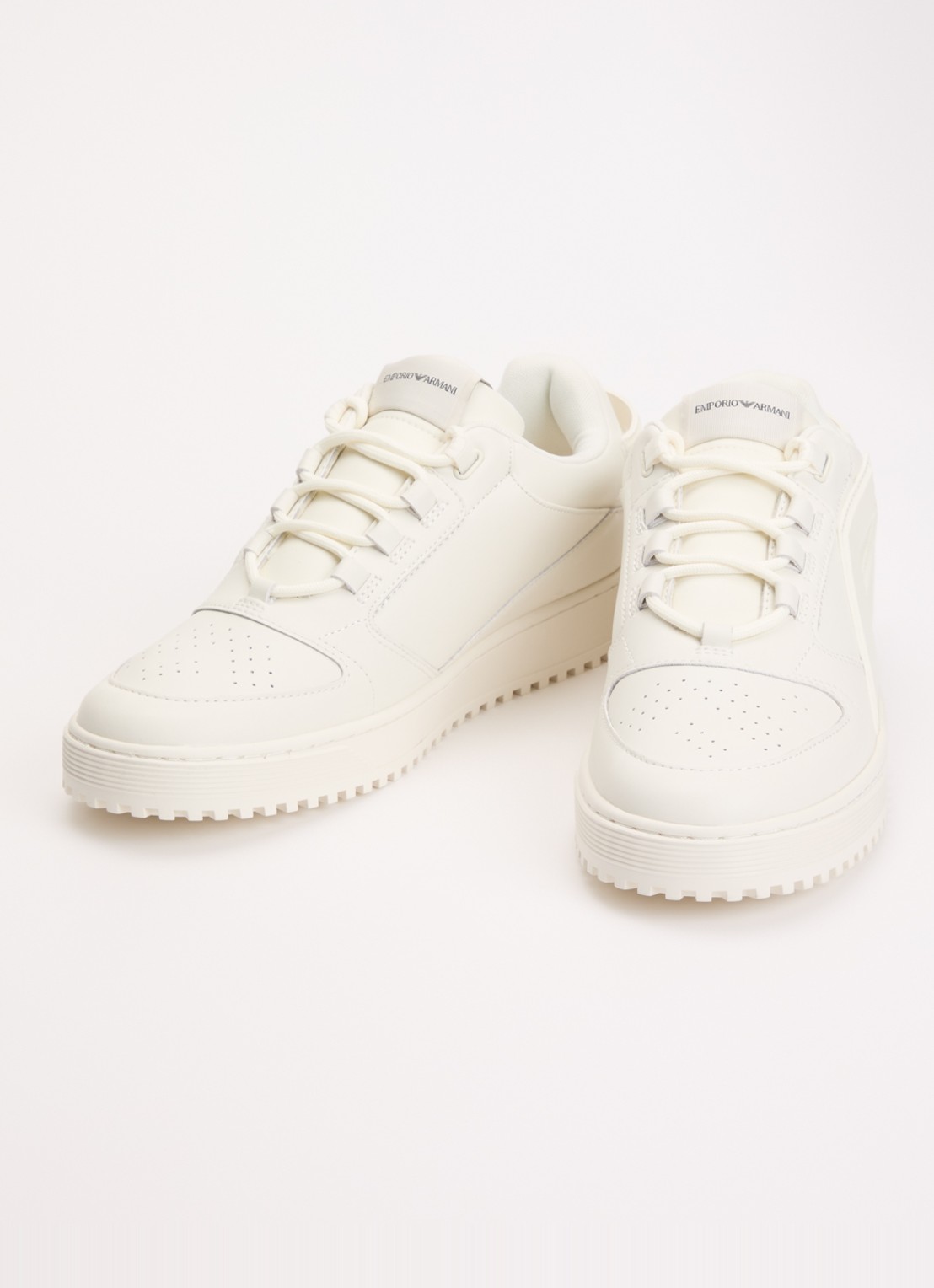 Armani Sneaker van leer met logo - detail 3 wit