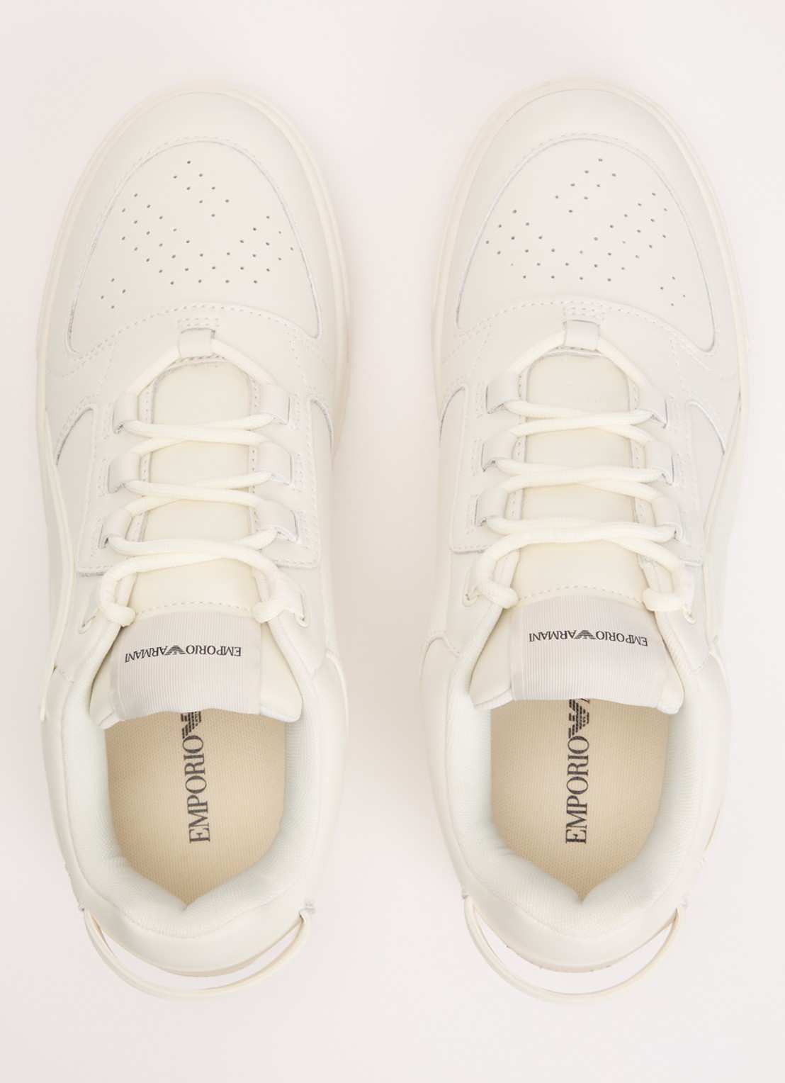 Armani Sneaker van leer met logo - detail 4 wit