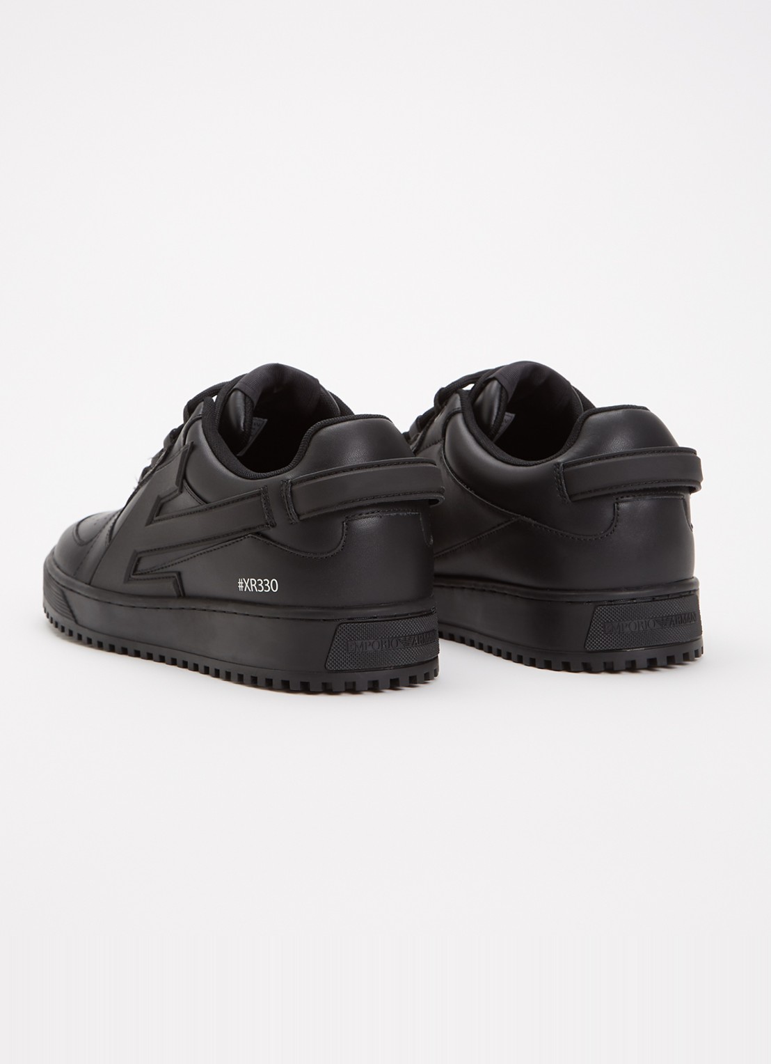Armani Sneaker van leer met logo - achterkant 4 zwart