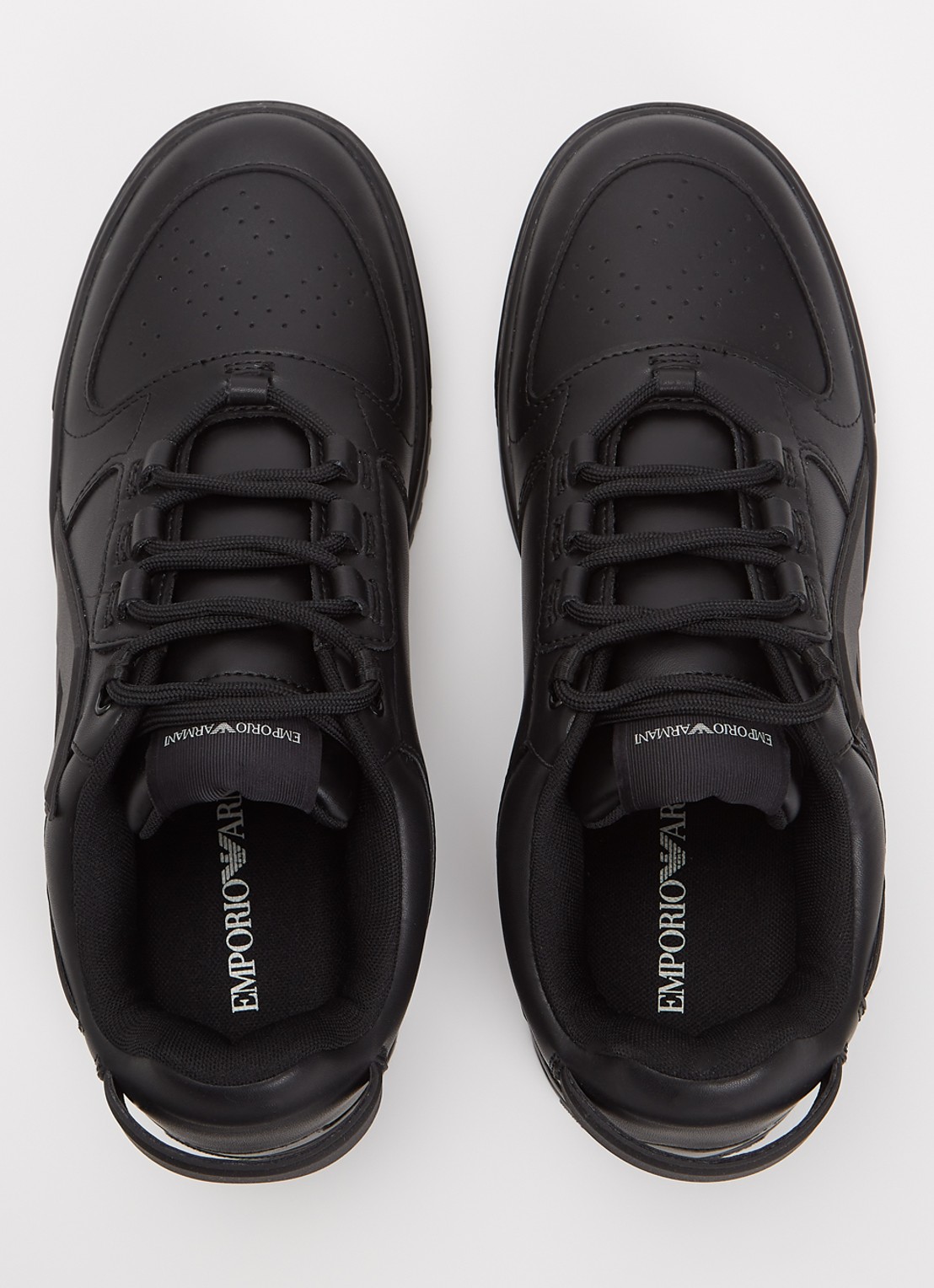 Armani Sneaker van leer met logo - detail 2 zwart