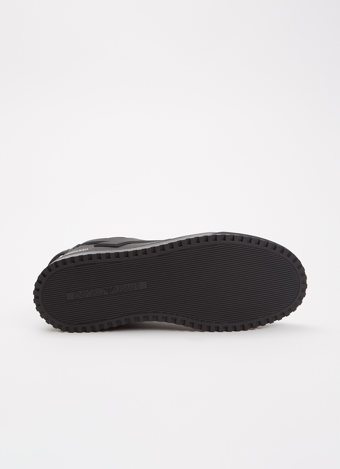 Armani Sneaker van leer met logo - detail 3 zwart