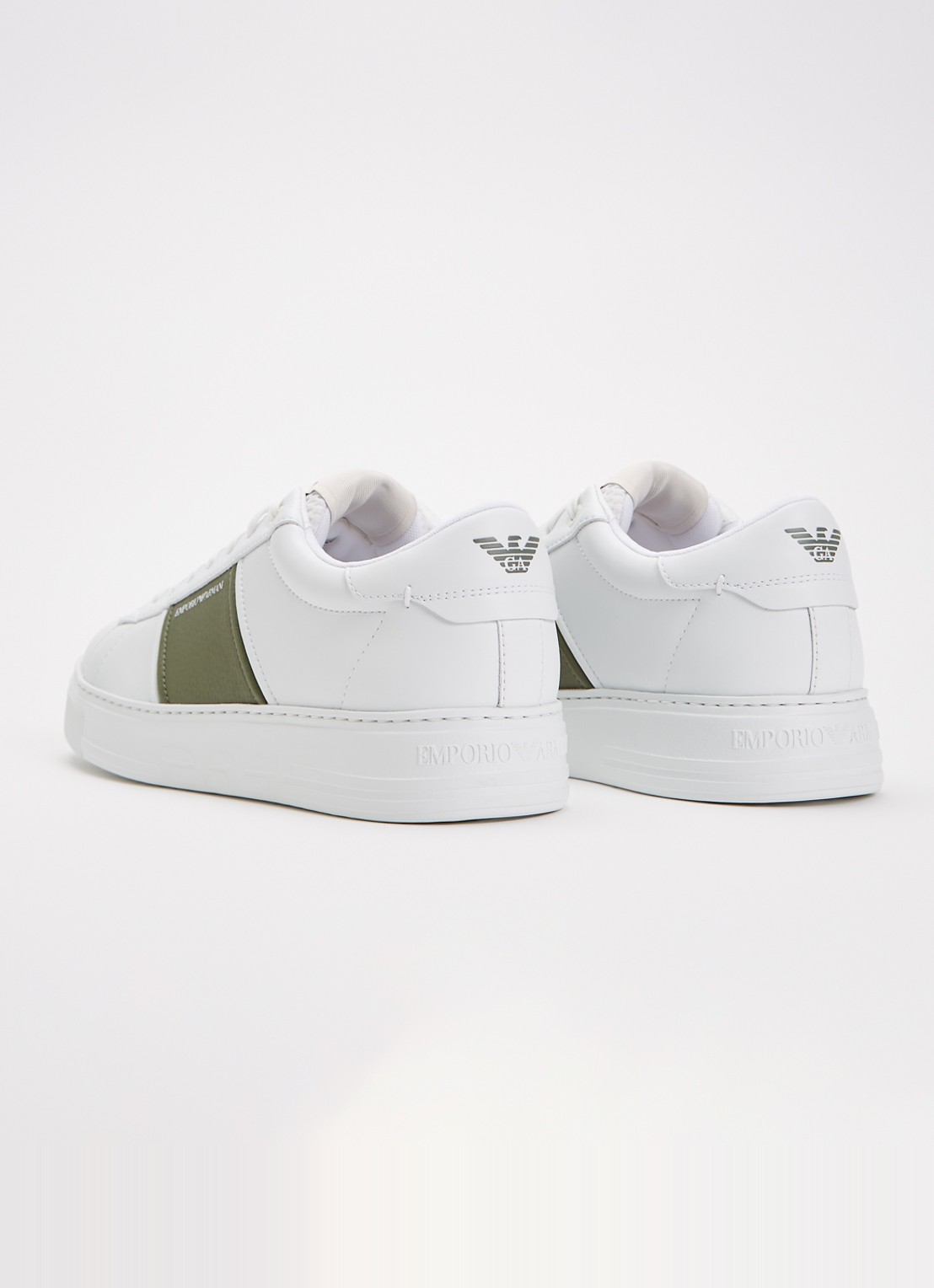 Armani Sneaker van leer met logo - achterkant groen