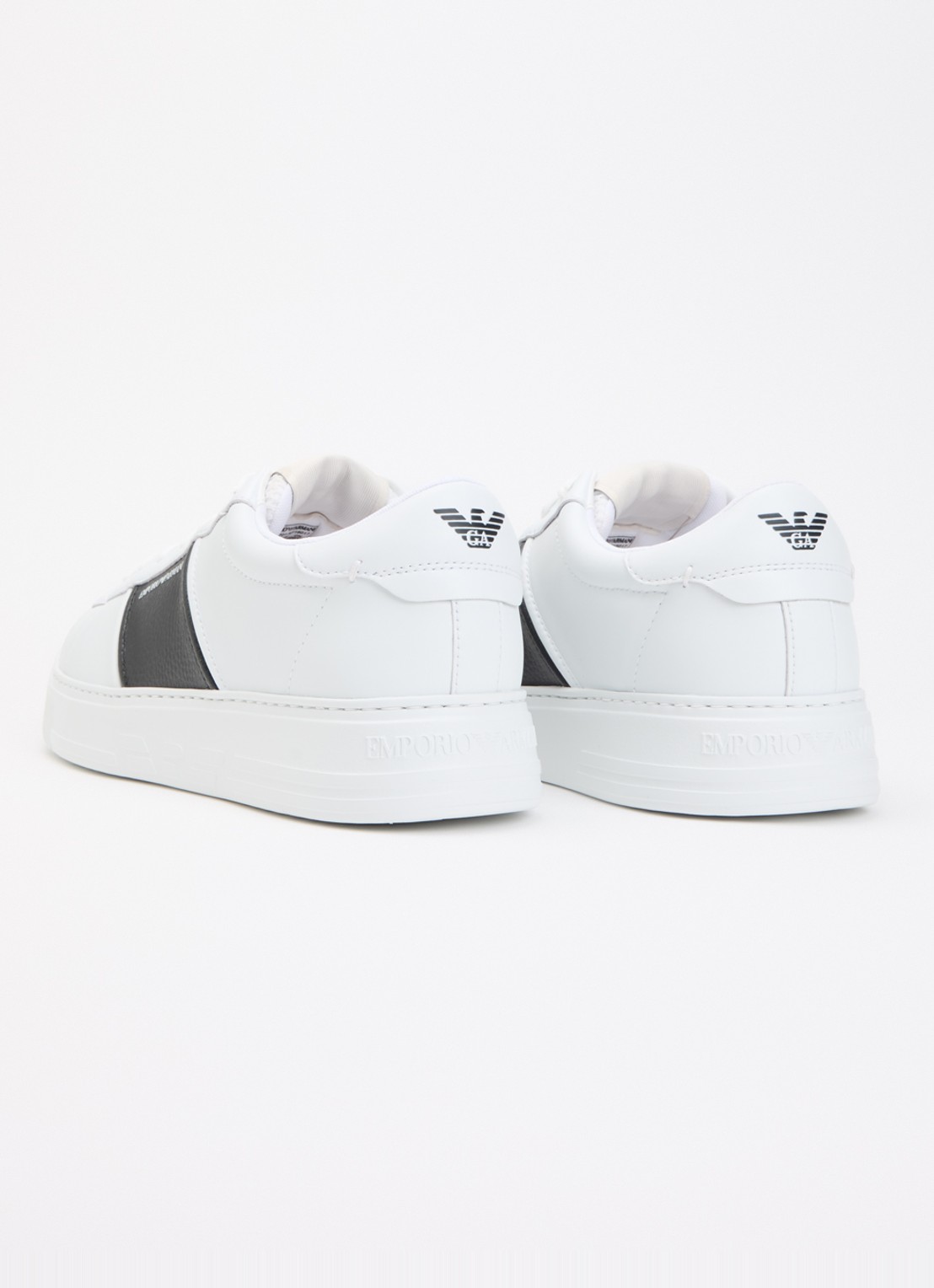 Armani Sneaker van leer met logo - achterkant 2 zwart