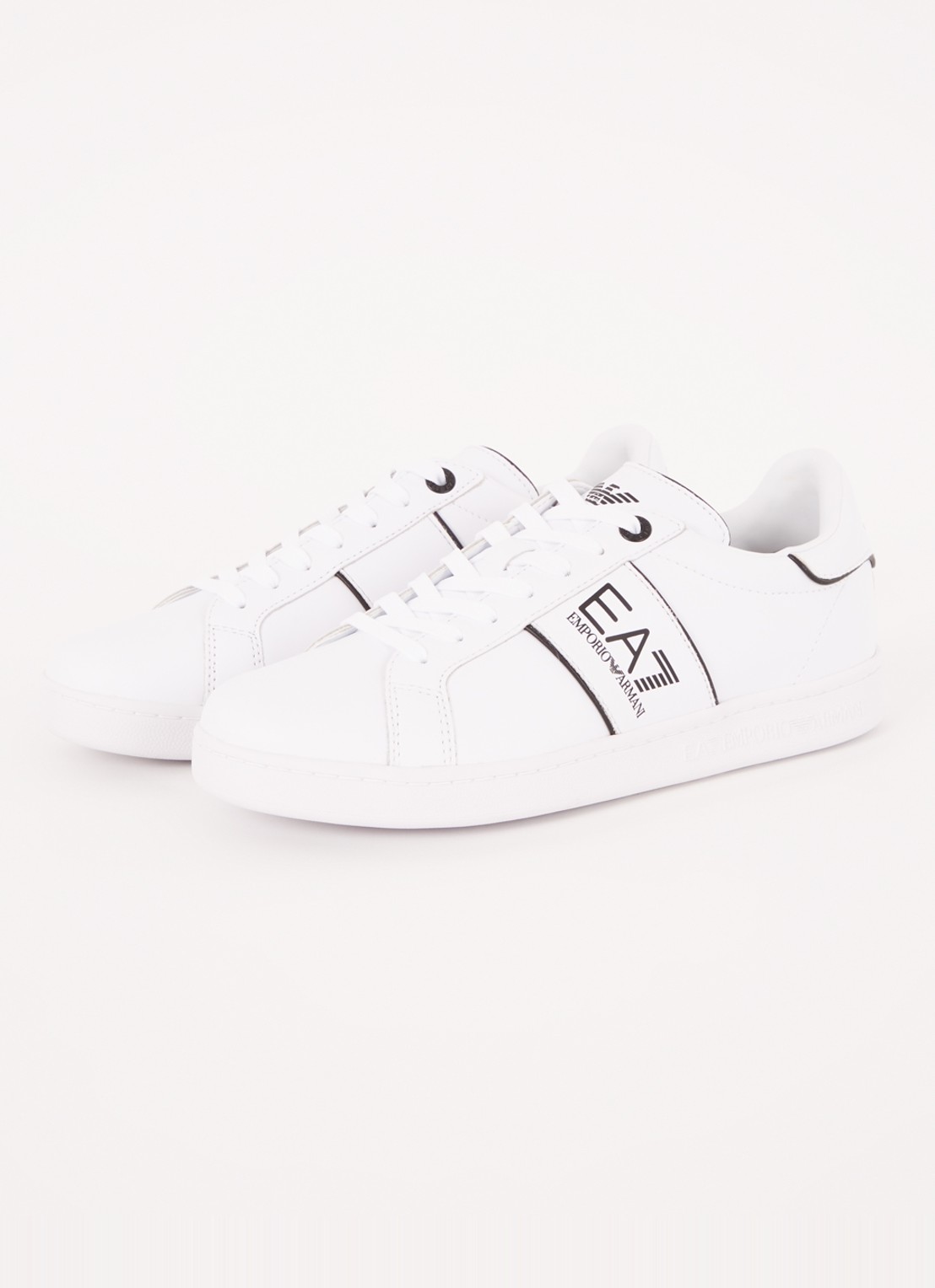 Armani Sneaker van leer met logo - detail wit