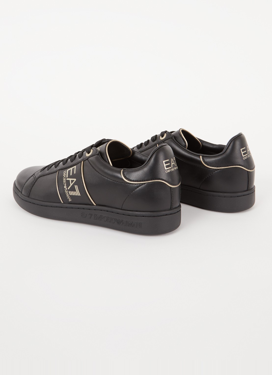Armani Sneaker van leer met logo - achterkant 5 zwart