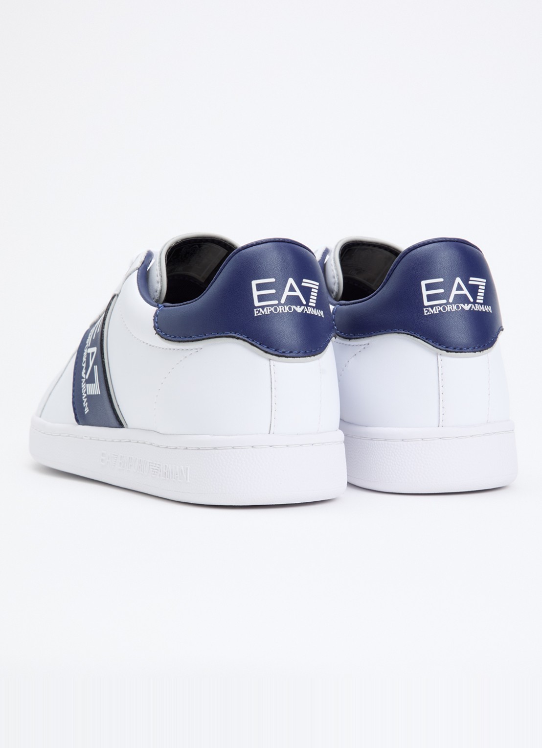 Armani Sneaker van leer met logo - achterkant 5 blauw