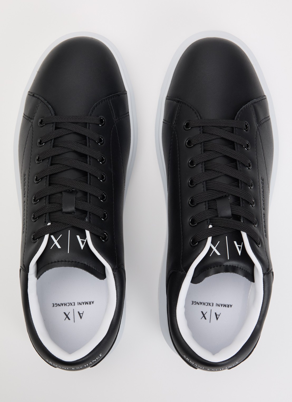 Armani Sneaker van leer met logo - detail 4 zwart