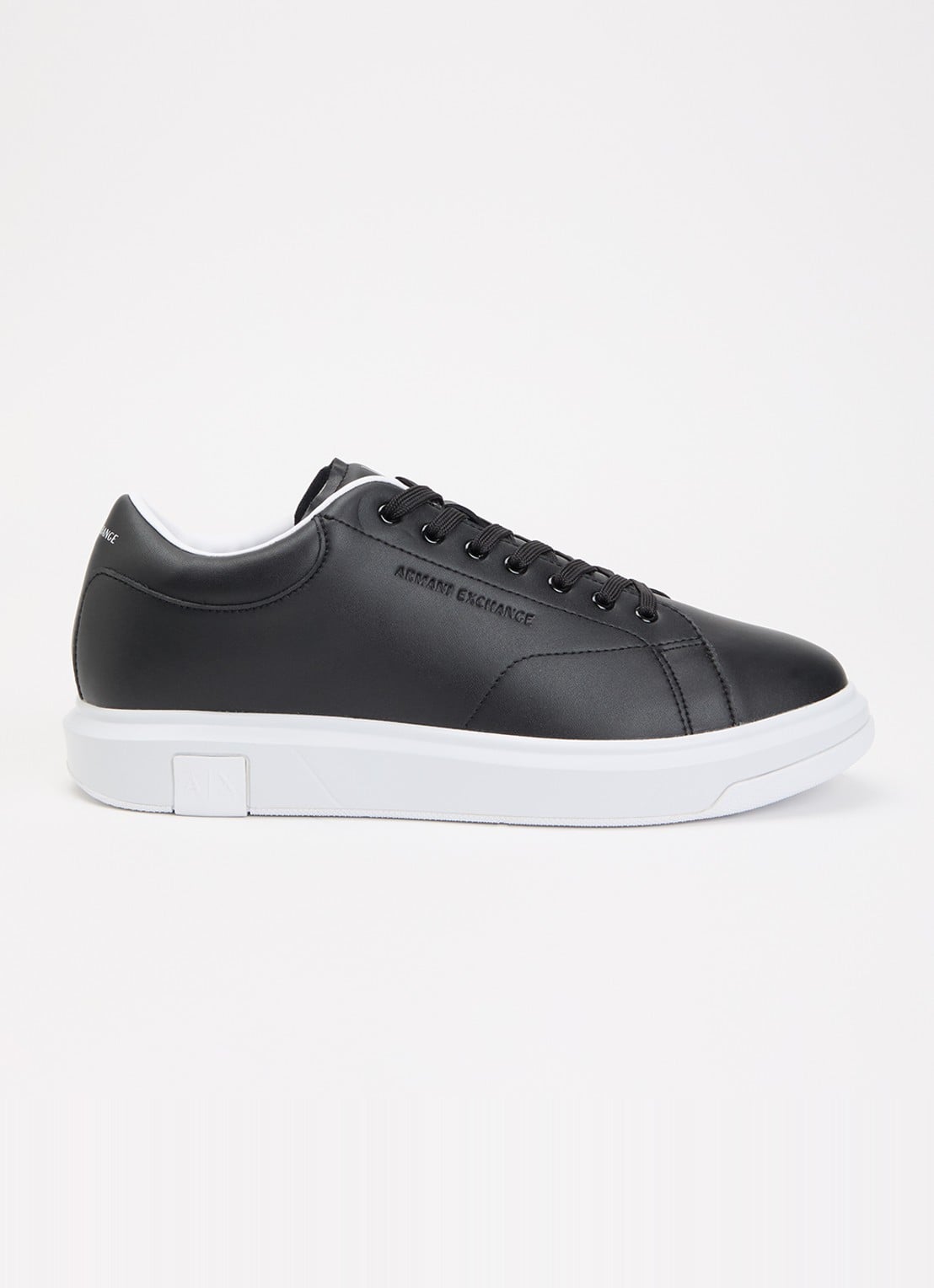 Armani Sneaker van leer met logo - voorkant 2 zwart