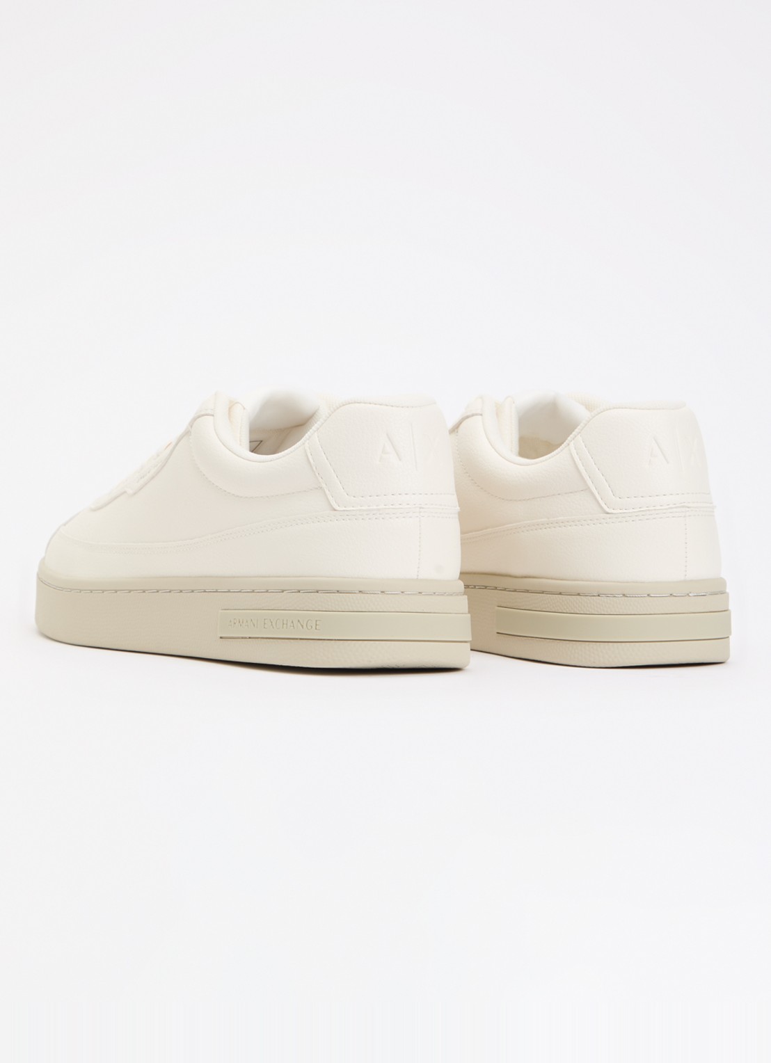 Armani Sneaker van leer met logo - achterkant 5 creme