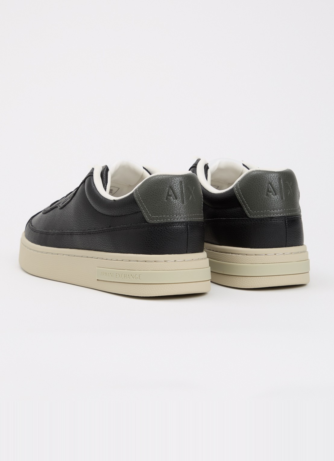 Armani Sneaker van leer met logo - achterkant zwart