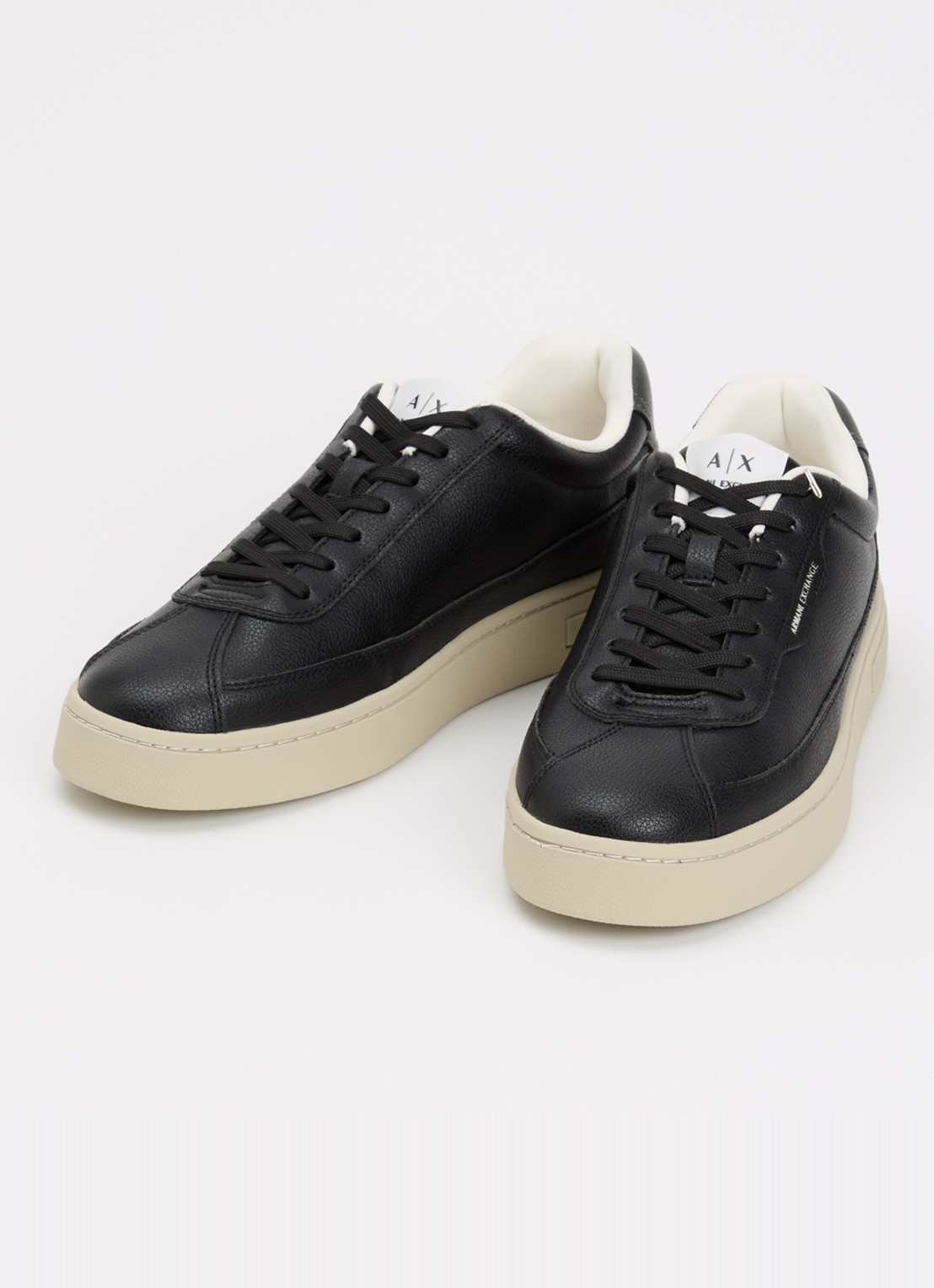 Armani Sneaker van leer met logo - detail 3 zwart