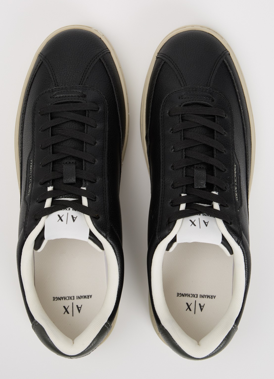 Armani Sneaker van leer met logo - detail 4 zwart