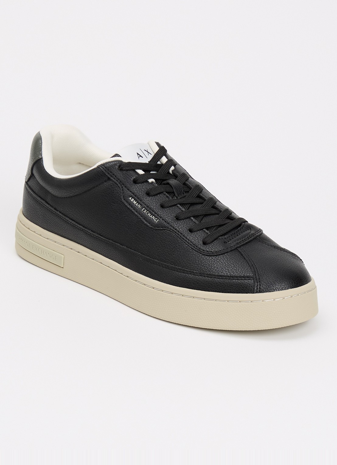 Armani Sneaker van leer met logo - voorkant 2 zwart