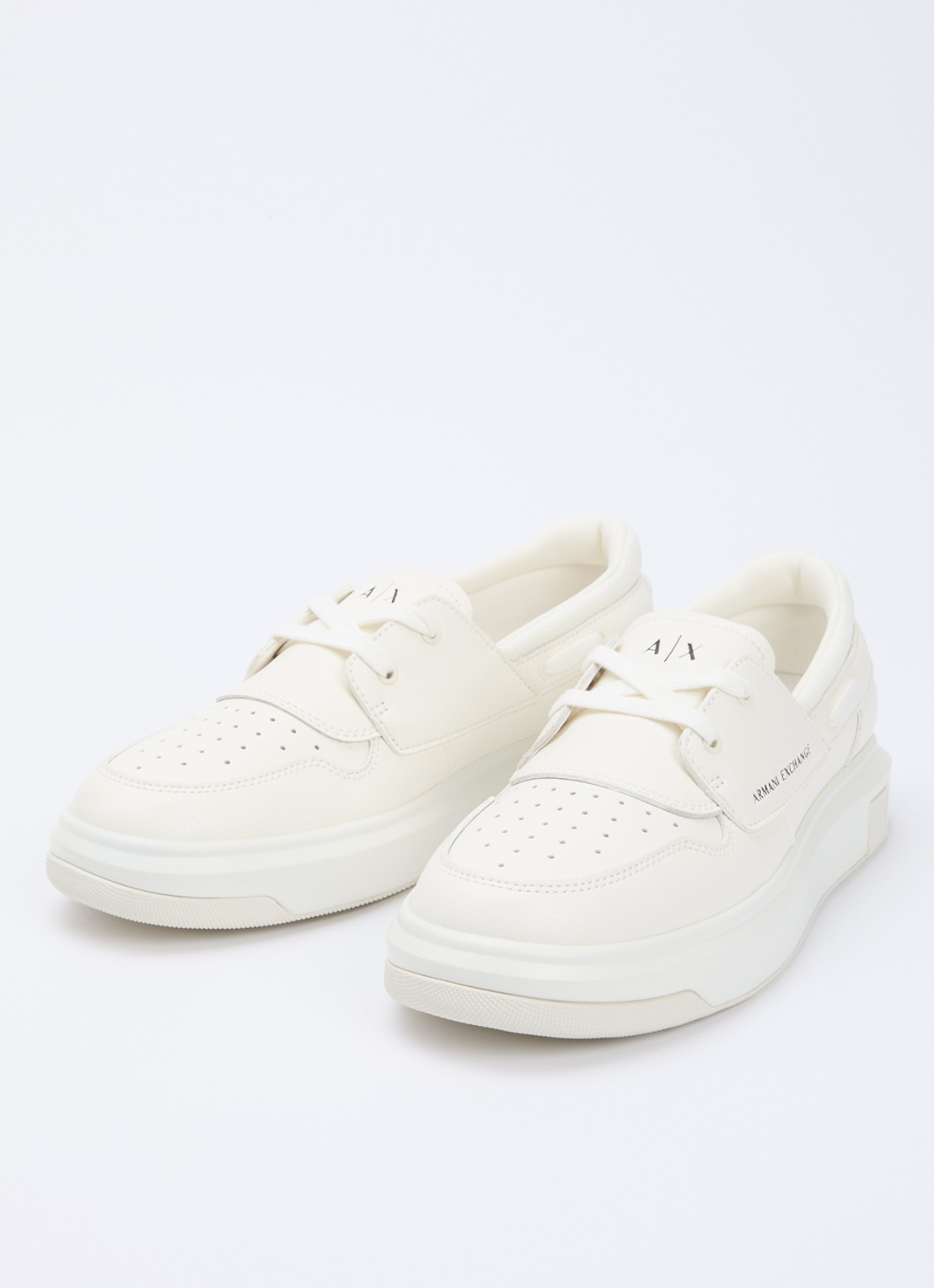Armani Sneaker van leer met logo - detail wit