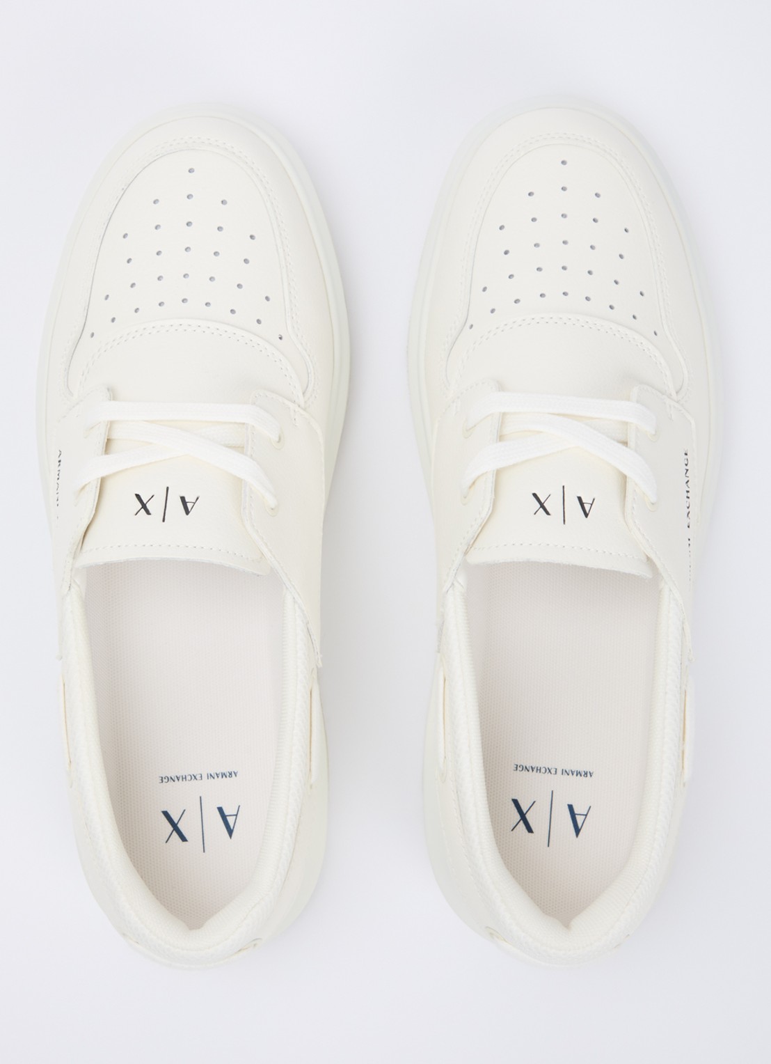Armani Sneaker van leer met logo - detail 2 wit