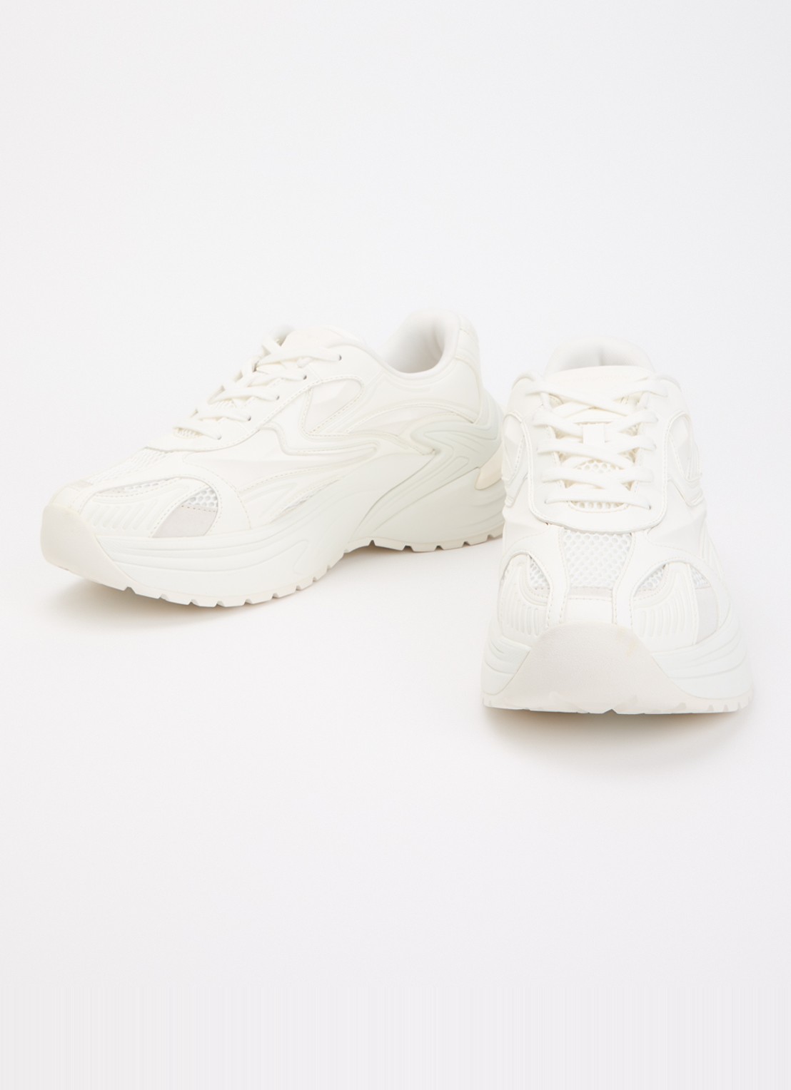 Armani Sneaker van leer met mesh details  - detail 2 wit