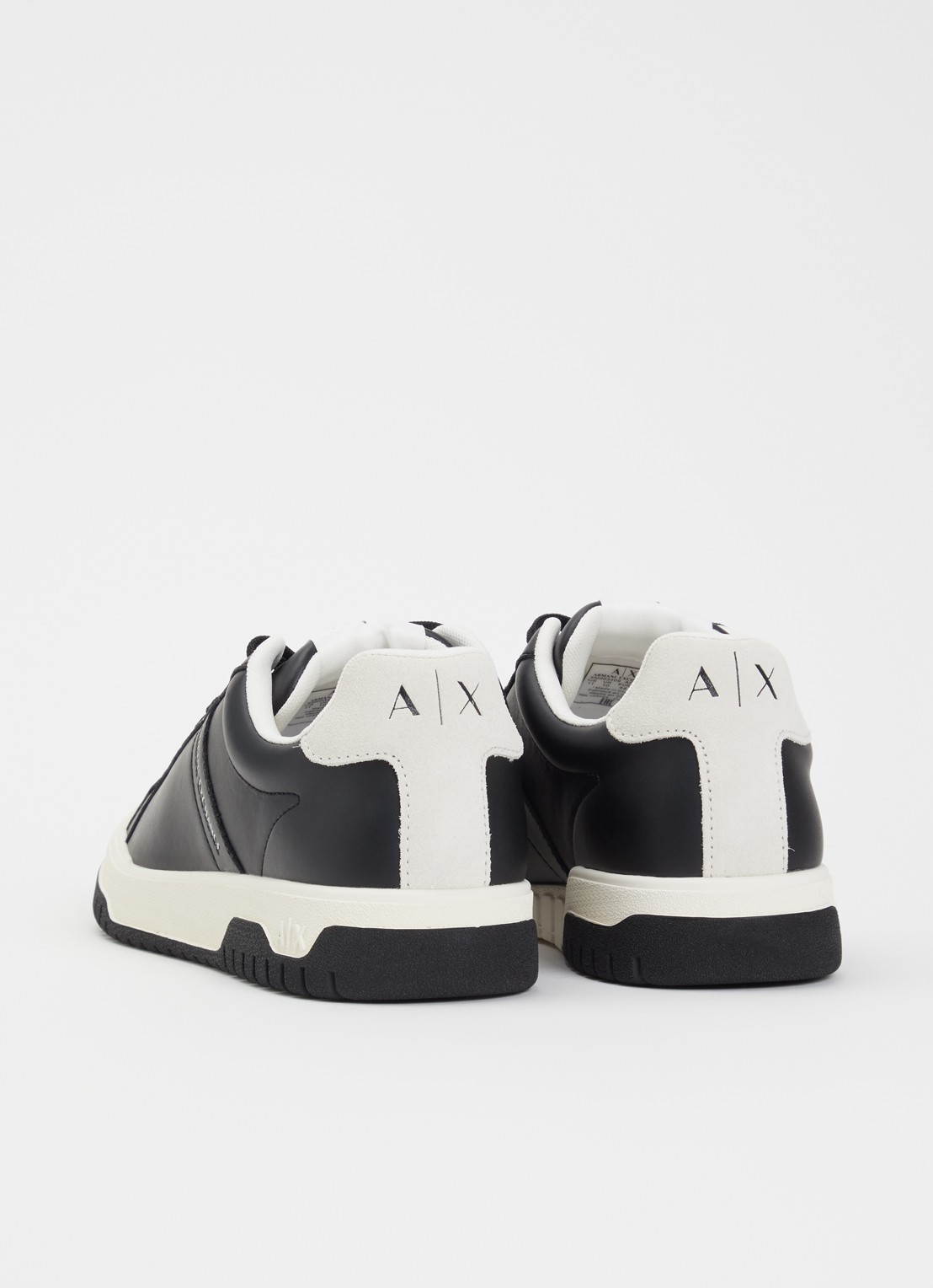 Armani Sneaker van leer met suède details - achterkant 2 zwart
