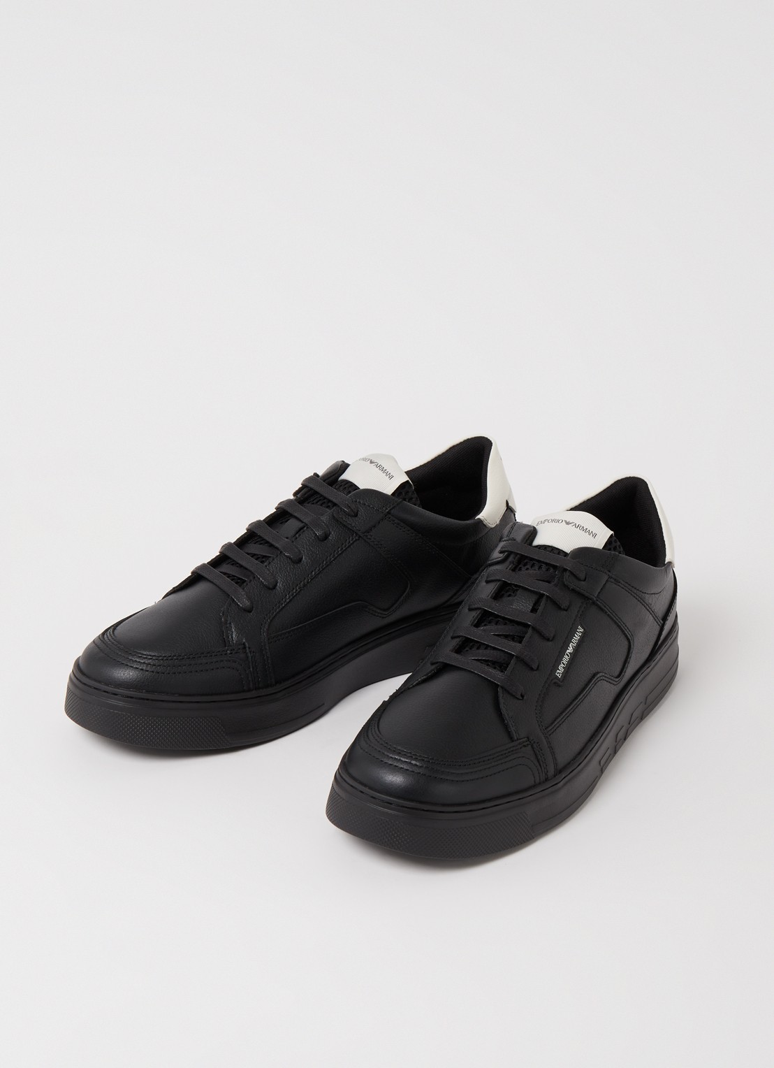 Armani Sneaker van leer  - detail 2 diepzwart