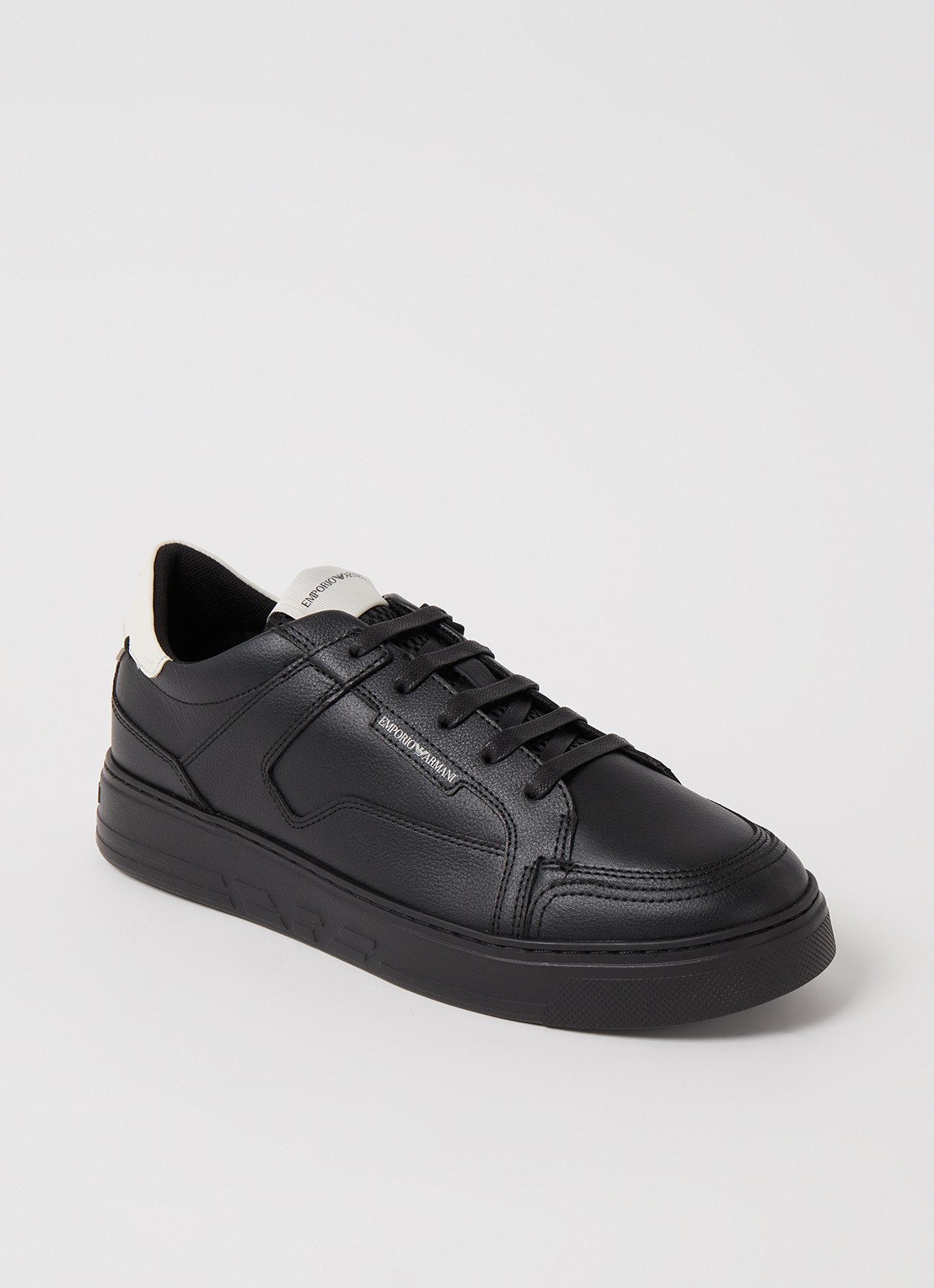 Armani Sneaker van leer  - voorkant diepzwart