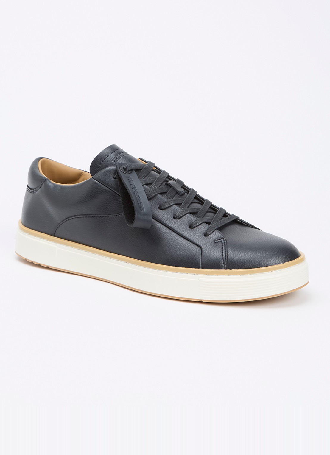 Armani Sneaker van leer - voorkant donkerblauw