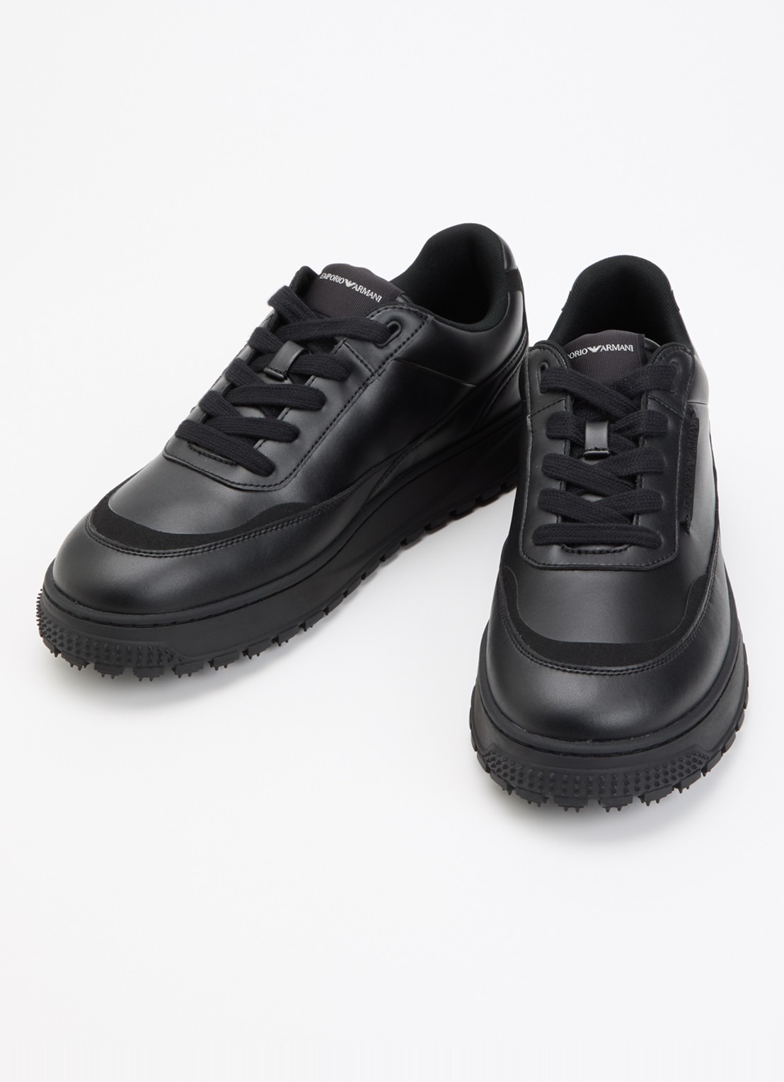 Armani Sneaker van leer - detail zwart