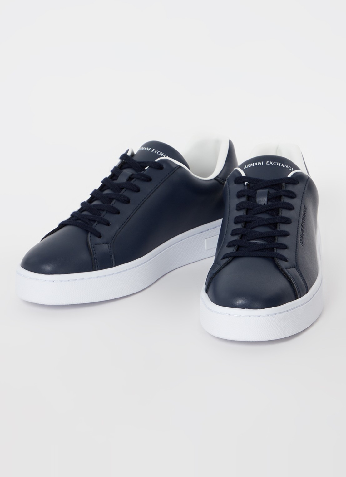 Armani Sneaker van leer - detail 2 donkerblauw