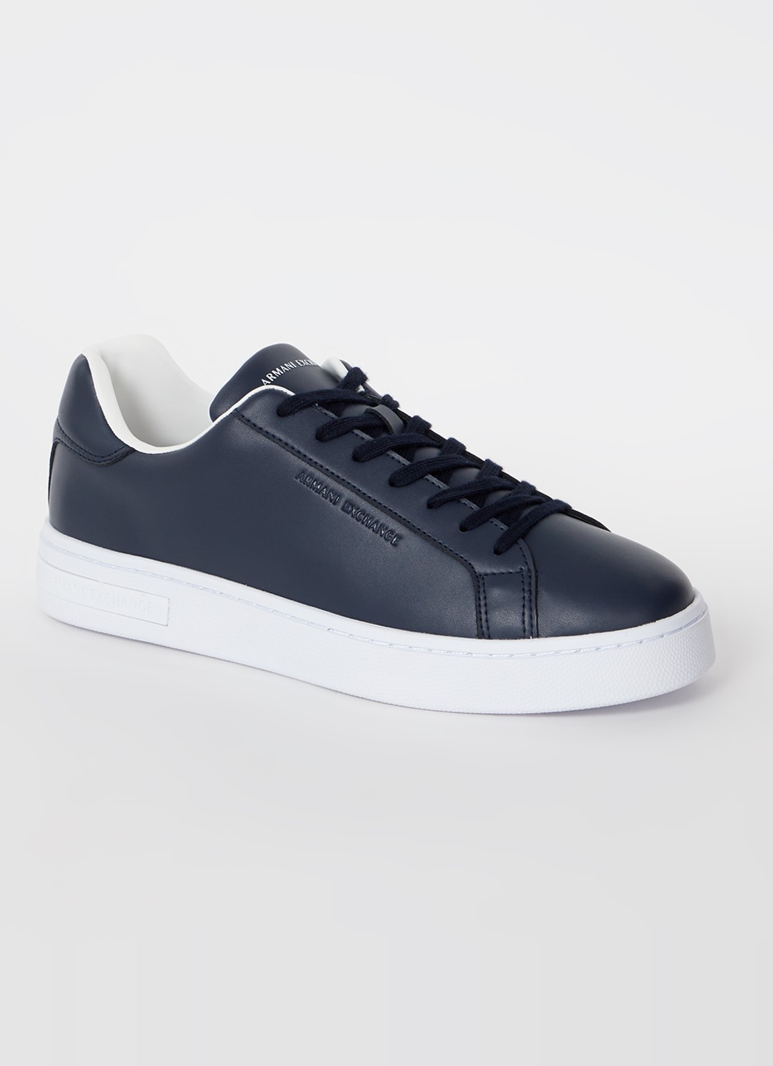 Armani Sneaker van leer - voorkant donkerblauw