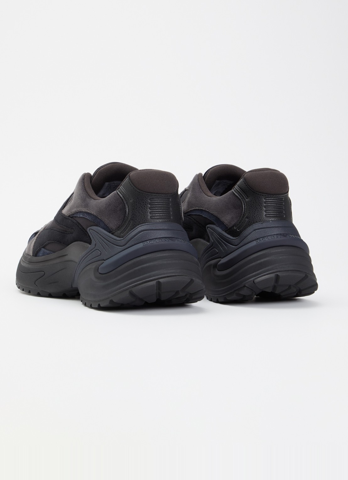 Armani Sneaker van mesh met details van suède - achterkant 4 zwart