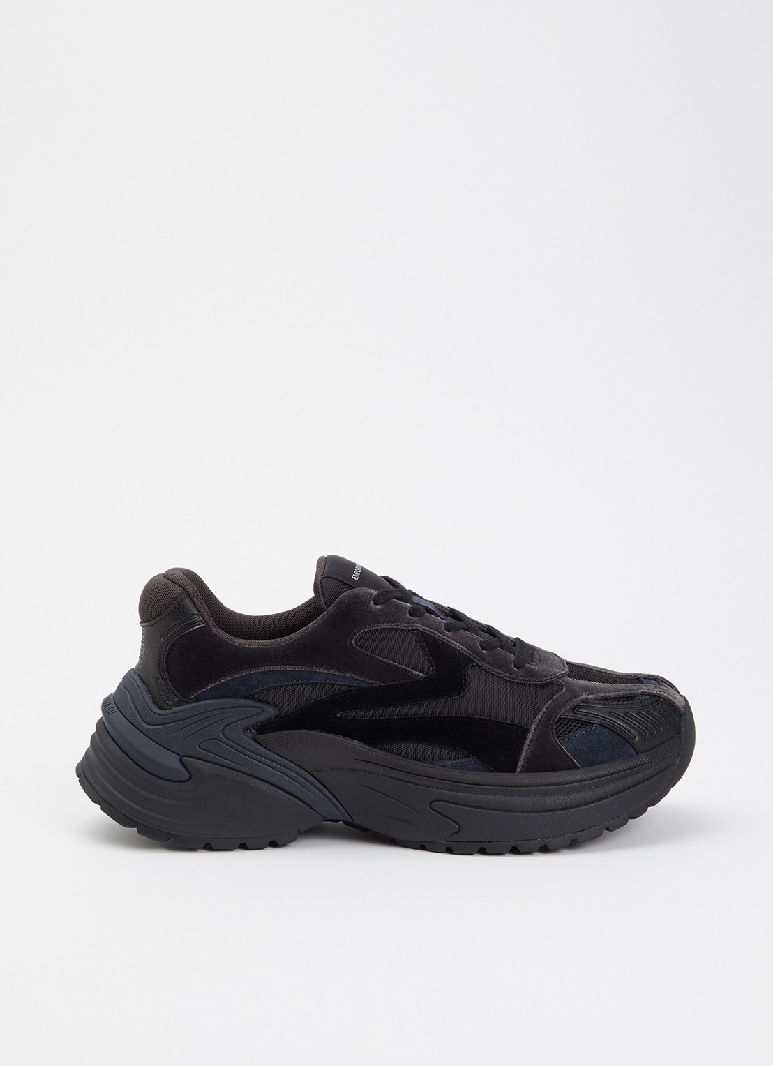 Armani Sneaker van mesh met details van suède - voorkant 5 zwart