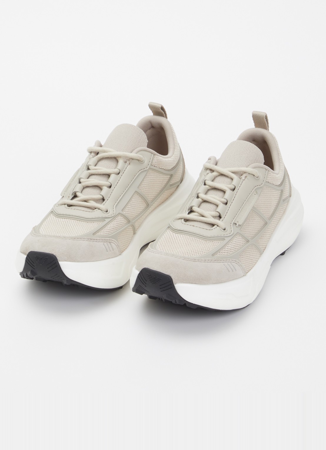Armani Sneaker van mesh met details van suède - detail 2 beige