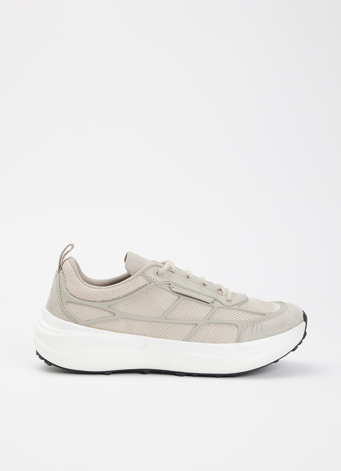 Armani Sneaker van mesh met details van suède - voorkant 5 beige