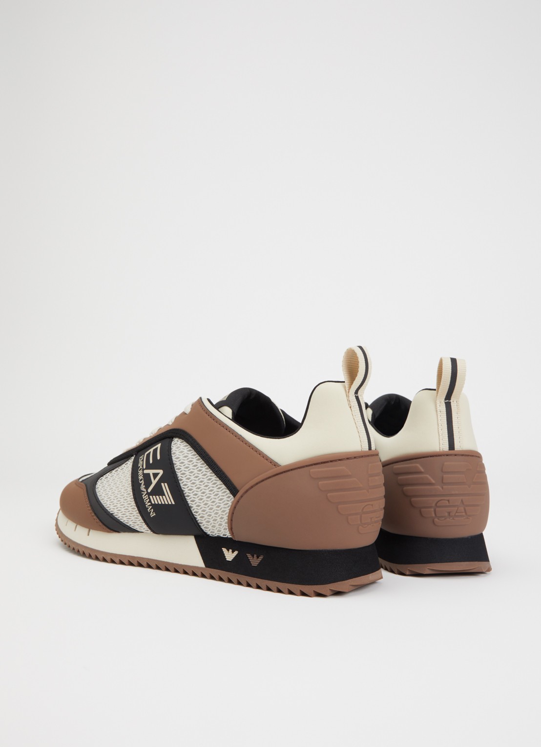 Armani Sneaker van mesh met logo - achterkant 2 bruin