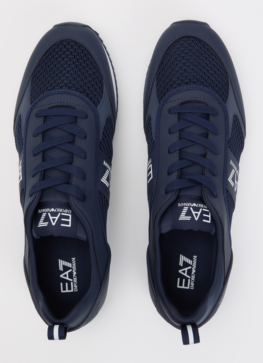 Armani Sneaker van mesh met logo - detail 4 donkerblauw