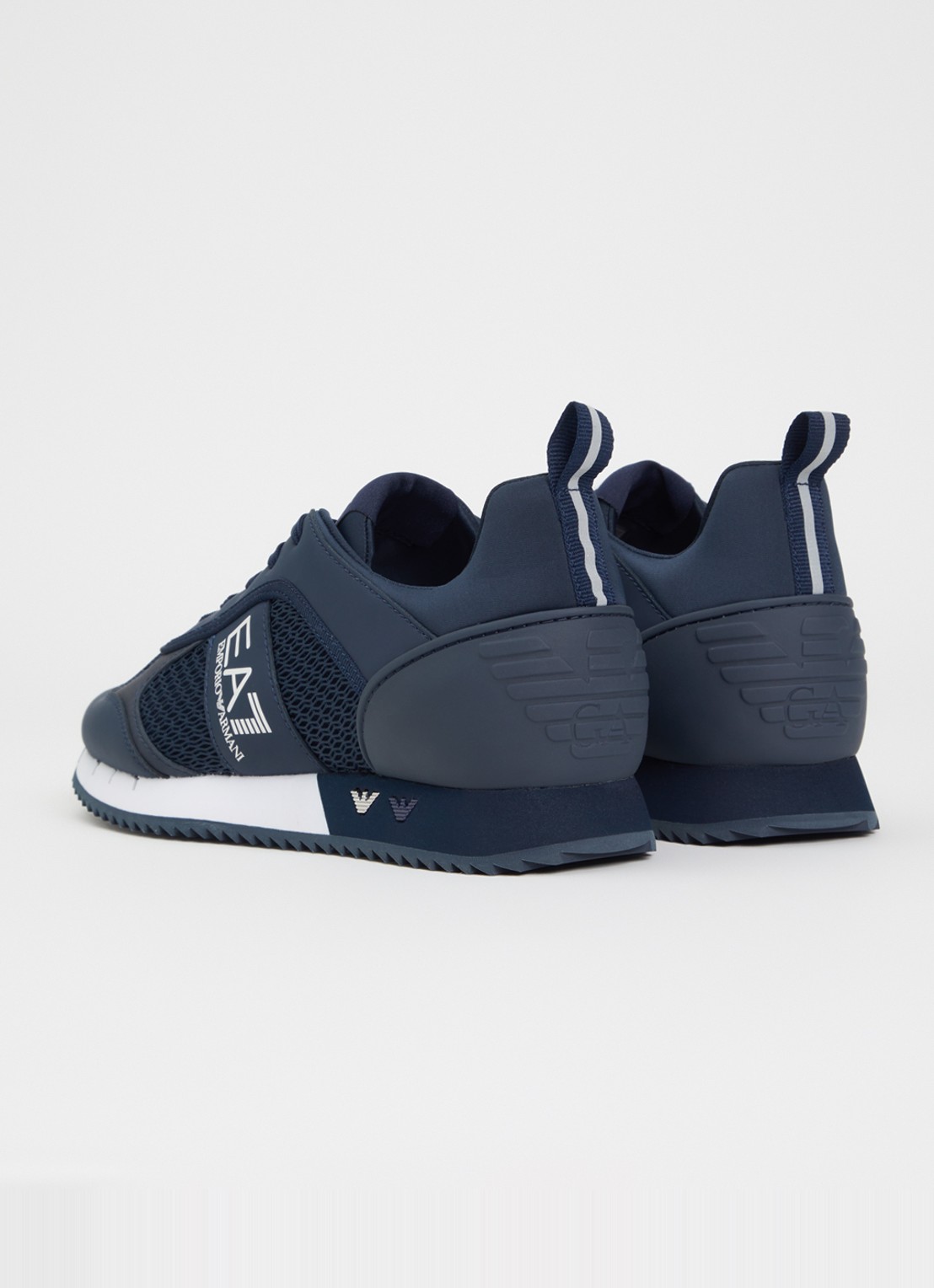 Armani Sneaker van mesh met logo - achterkant 2 navy-white-mb198